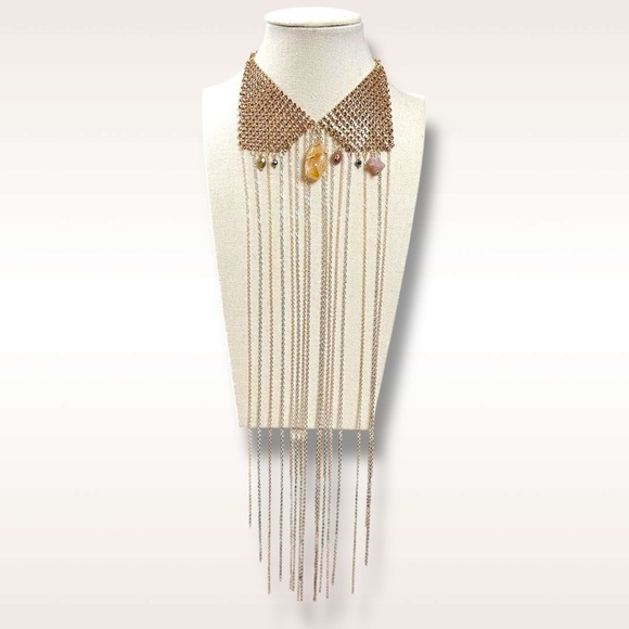 Free People Ariana Ost No Halo Body Chain NWT Necklace Fringe Bohemian Crystal - Picture 4 of 17